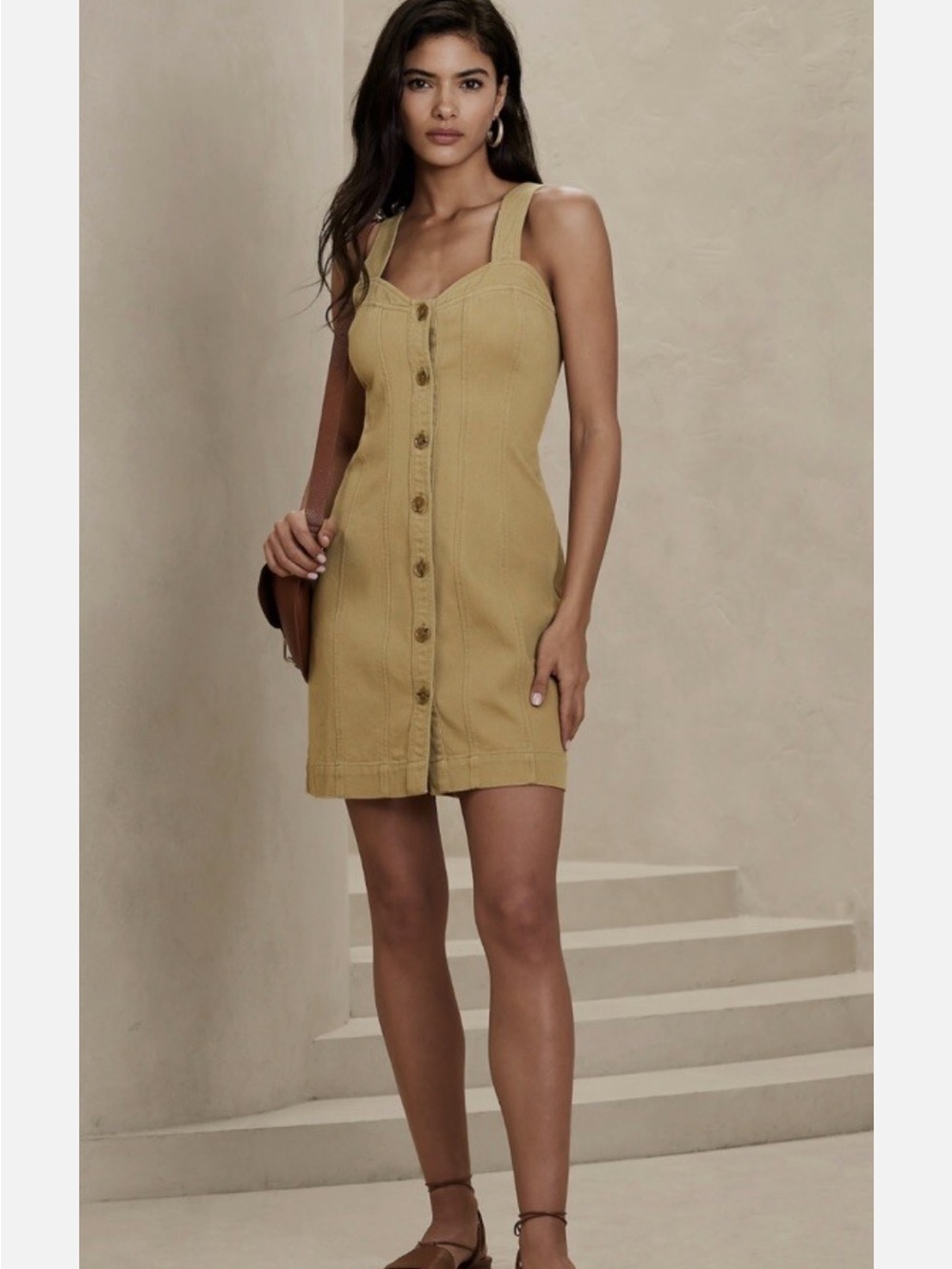 Banana Republic denim seamed mini dress 10 - Picture 6 of 10